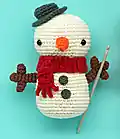 Mel the Snowman Amigurumi Pattern step 2 - assembly progress