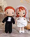 Wedding Couple Amigurumi Pattern step 3 - details and accessories
