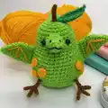 Pearodactyl Amigurumi Pattern step 1 - construction progress