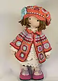 Boho Style Doll Zoey Crochet Pattern step 1 - construction progress
