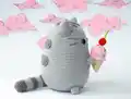 Pusheen Cat with Ice Cream Amigurumi Pattern step 2 - assembly progress