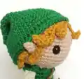 Link from Zelda Crochet Amigurumi Pattern step 2 - assembly progress