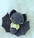 Baby Bat Amigurumi Pattern step 1 - construction progress