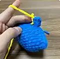 Blue Tang Fish Amigurumi Pattern step 2 - assembly progress