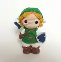 Link from Zelda Crochet Amigurumi Pattern step 1 - construction progress