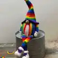 Pride Rainbow Gnome Amigurumi Pattern step 2 - assembly progress