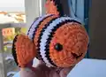 Nemo the Clown Fish Amigurumi Pattern step 1 - construction progress