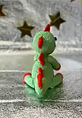 Cute Dinosaur Amigurumi Pattern step 2 - assembly progress