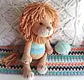 Alan the Lion Amigurumi Pattern step 2 - assembly progress