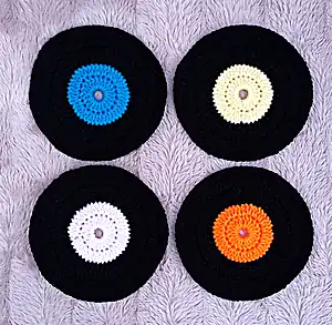 Vinyl Record Coasters Crochet Pattern