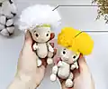 Baby Dandelion Amigurumi Pattern step 2 - assembly progress