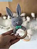 Adorable Rattle Bunny Amigurumi Pattern step 2 - assembly progress