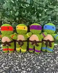 Ninja Turtle Amigurumi Pattern step 1 - construction progress