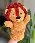 Lion Hand Puppet Amigurumi Pattern step 1 - construction progress