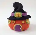 Pumpkin House Halloween Witch Crochet Pattern step 1 - construction progress
