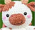 Chubby Milky Cow Amigurumi Pattern step 1 - construction progress