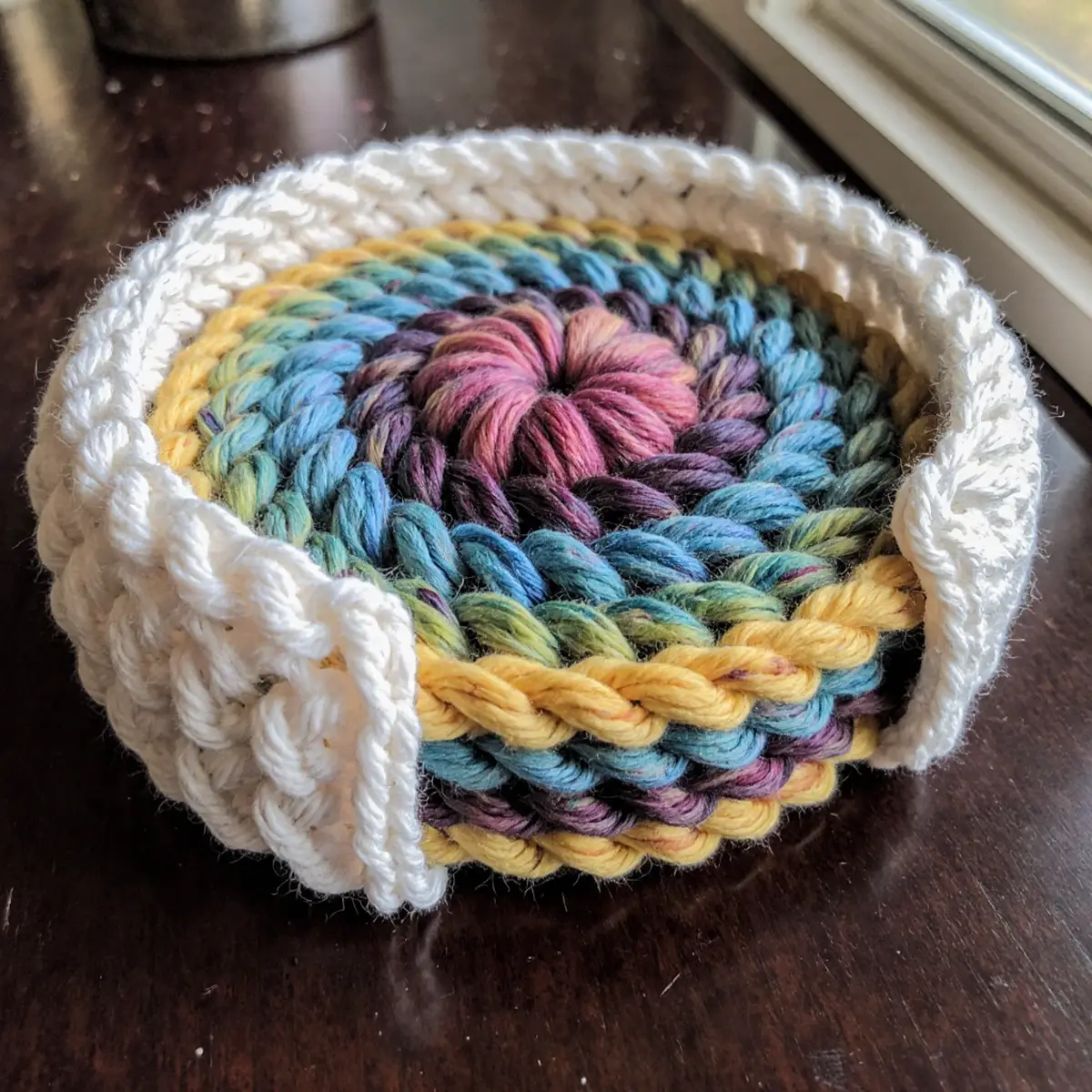 Crochet Coaster and Coaster Holder Pattern - Beginner Friendly