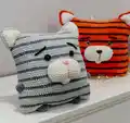 Adorable Cat Pillow Crochet Pattern step 1 - construction progress