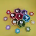 Sorting Bees Educational Toy Crochet Pattern step 2 - assembly progress