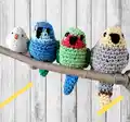 Mini Parrot Amigurumi Pattern step 1 - construction progress