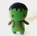 Monster Frankenstein Amigurumi Pattern step 2 - assembly progress