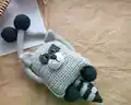 Rac the Raccoon Stretchy Amigurumi Pattern step 1 - construction progress