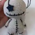 Spooky Voodoo Doll Amigurumi Pattern step 2 - assembly progress