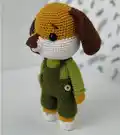 Handsome Dog Amigurumi Pattern step 1 - construction progress