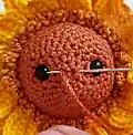 Baby Sunflower Amigurumi Pattern step 3 - details and accessories