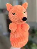 Fox Hand Puppet Amigurumi Pattern step 1 - construction progress