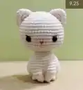 Little White Kitten Amigurumi Pattern step 2 - assembly progress