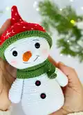 Adorable Christmas Snowman Amigurumi Pattern step 1 - construction progress