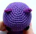 Baby Bat Amigurumi Pattern step 2 - assembly progress
