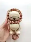 Ollie the Lion Amigurumi Pattern step 1 - construction progress