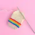 Rainbow Pixie Pocket Pouch Crochet Pattern step 2 - assembly progress
