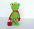 Frog Prince Amigurumi Pattern step 1 - construction progress