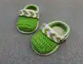 Tribal Baby Clogs Crochet Pattern step 2 - assembly progress