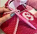 Baddie Barbie Bag Pattern step 2 - assembly progress