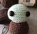 Kawaii Baby Alien Amigurumi Pattern step 2 - assembly progress