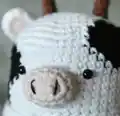 Mini Milk Cow Amigurumi Pattern step 1 - construction progress