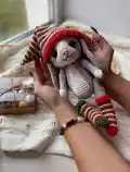 Christmas Bunny Amigurumi Pattern step 4 - final assembly and finishing