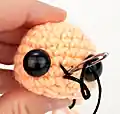 Cleo the Clam Amigurumi Pattern step 4 - final assembly and finishing