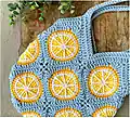 Citrus Tote Bag Pattern step 1 - construction progress