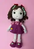 Curly Hair Girl Doll Amigurumi Pattern step 1 - construction progress