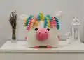 Magical Unicorn Pillow Crochet Pattern step 2 - assembly progress
