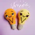 Little Spark Lightbulb Amigurumi Pattern step 3 - details and accessories