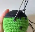 Monster Frankenstein Amigurumi Pattern step 3 - details and accessories
