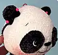 Cute Panda Amigurumi Pattern step 2 - assembly progress