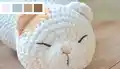 Marshmallow Kittie Amigurumi Pattern step 2 - assembly progress