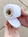 Angry Toilet Paper Amigurumi Pattern step 2 - assembly progress